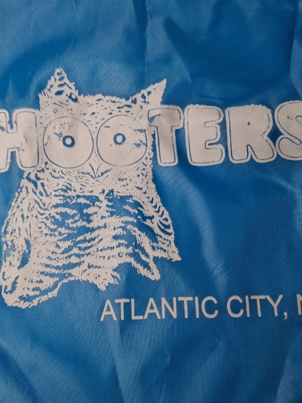 Hooters Atlantic City Cinch Sack Bag Tote Blue Owl Bar Restaurant Tote NJ - Picture 4 of 9